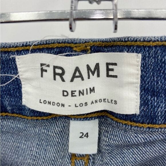 Frame Le Garcon Distressed Skinny Ankle
Jeans in Dunmore Wash Celeb Favorite - Picture 13 of 16